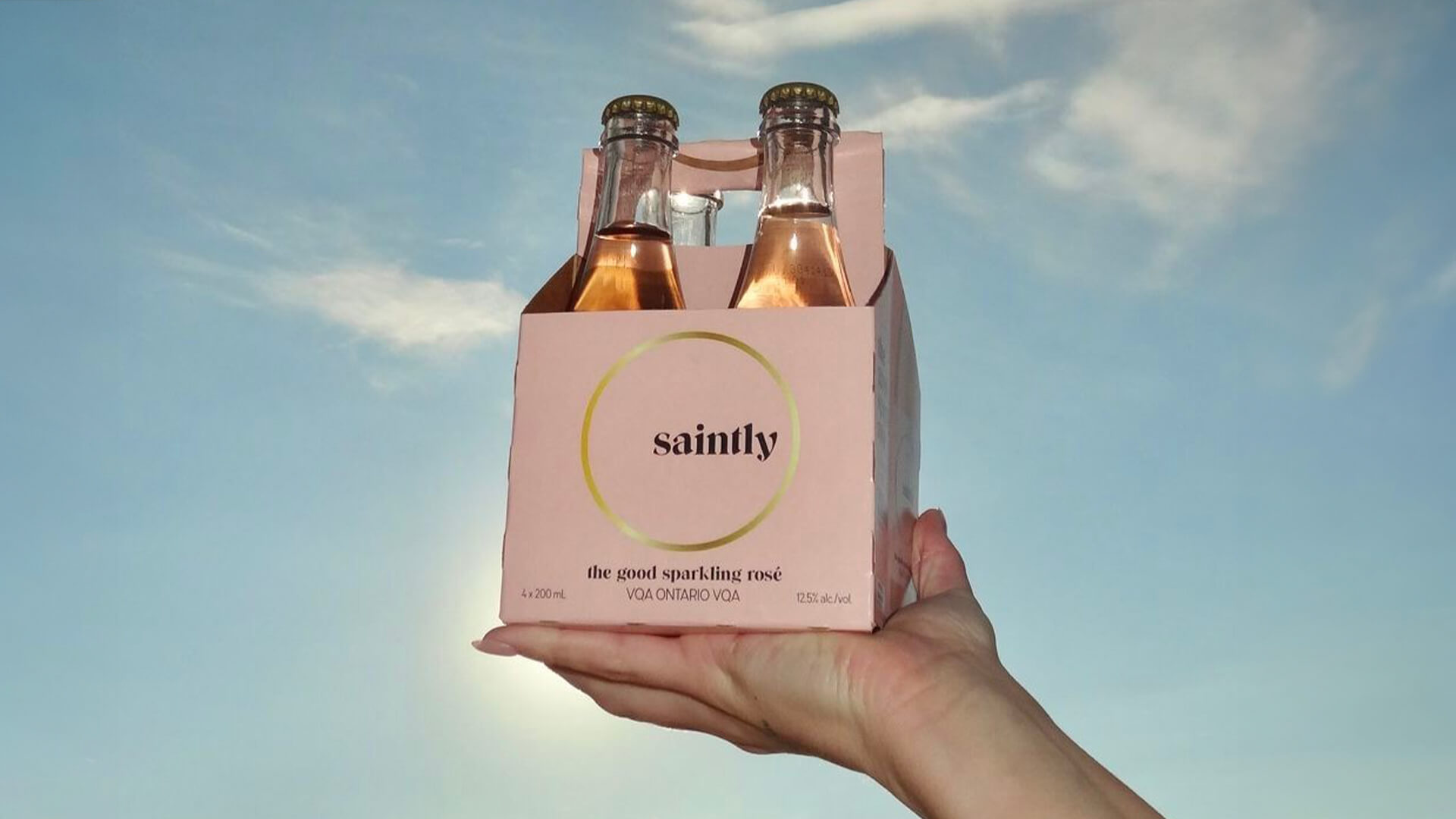 Four pack of saintly the good sparkling rose minis.